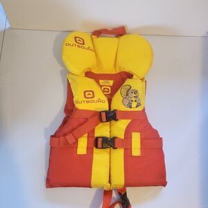 Kids Red Life Jacket Child Size 30-60 Lbs Buckles Outbound